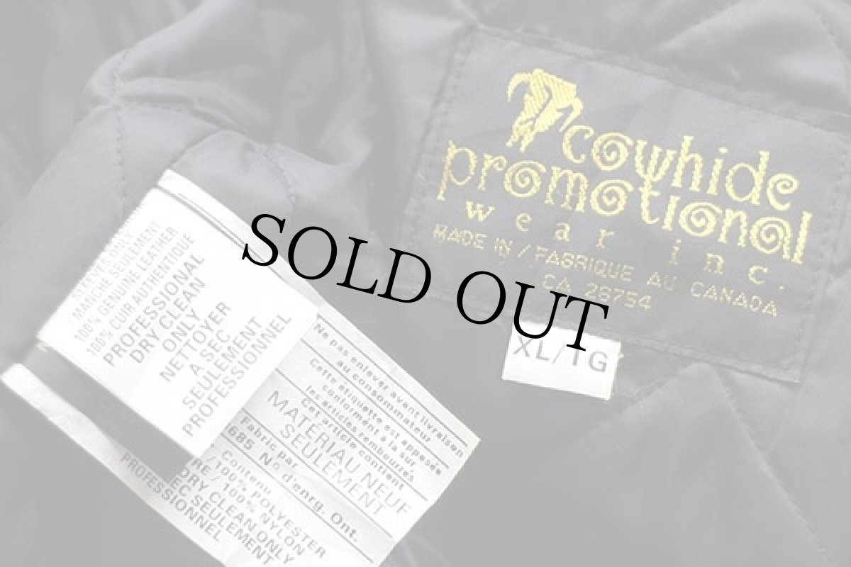 画像6: カナダ製 VOLVOボルボ コンボイ トラック刺繍 キルティングライナー メルトン ウール 袖革スタジャン 紺 XL (6)