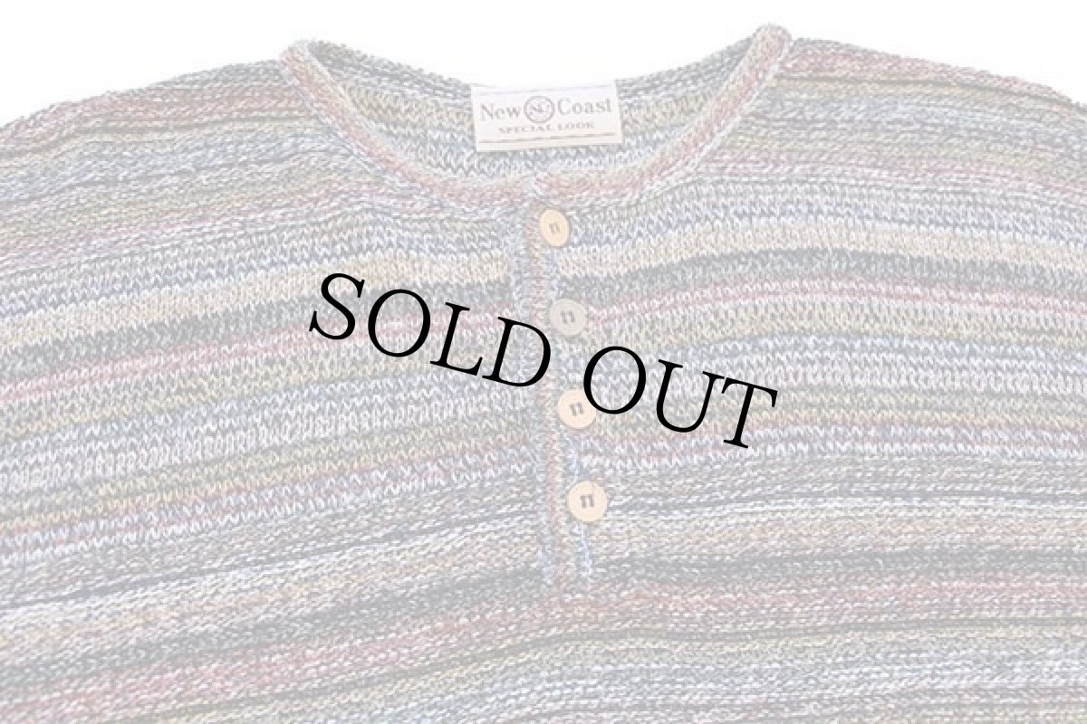 画像3: 90s イタリア製 New Coast ラグ柄 ヘンリーネック コットンニット セーター 54 (3)