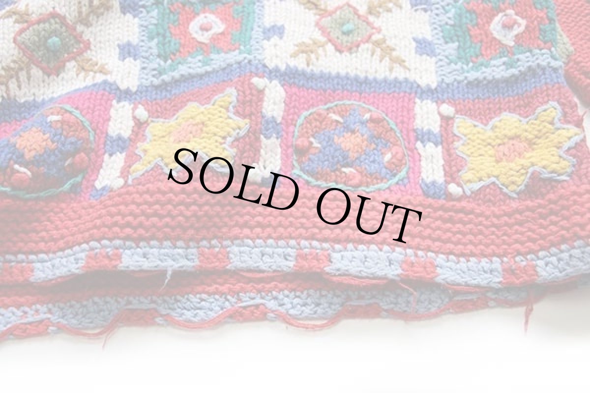 画像6: 90s BENETTONベネトン パネル切り替え ラミー×コットンニット セーター M (6)