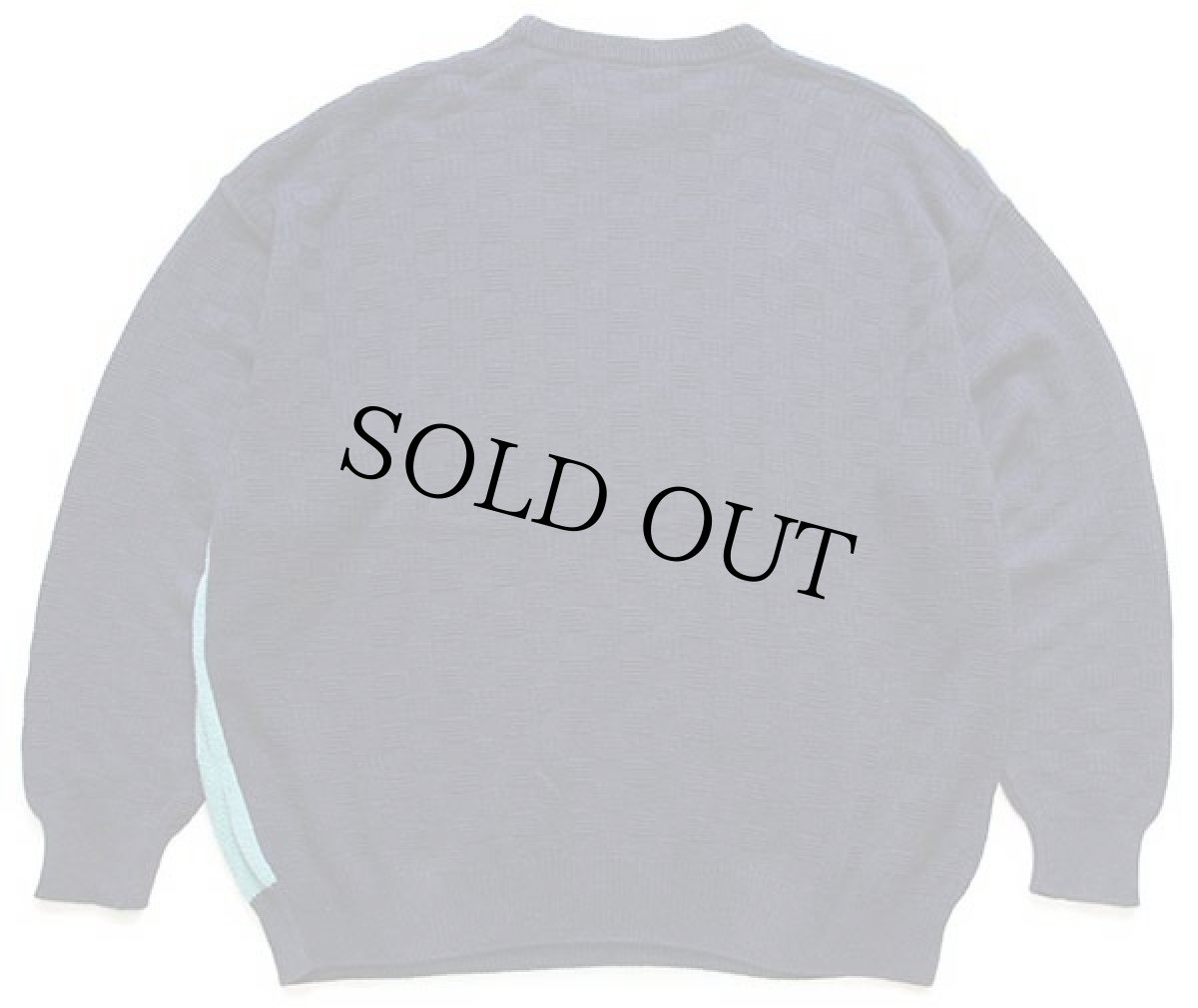 画像2: 90s イタリア製 bosch 編み柄 パネル切り替え コットン×アクリルニット セーター 44 (2)