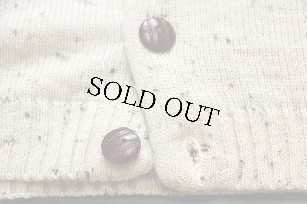 画像6: 80s イタリア製 Maglie del Casentino ネップ入り アクリル×ウールニット ベスト カーディガン ナチュラル 50 (6)