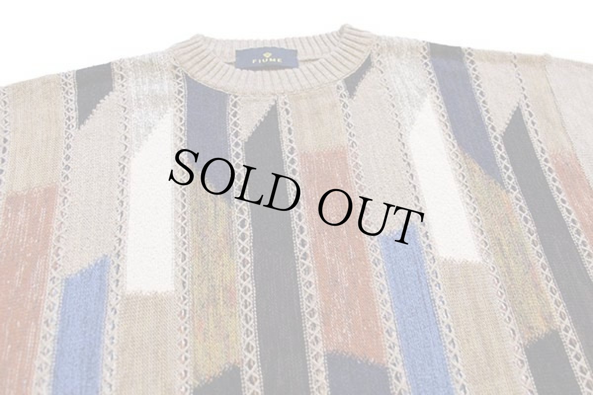 画像3: イタリア製 FIUME 編み柄 コットン×アクリルニット セーター (3)