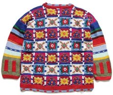 画像2: 90s BENETTONベネトン パネル切り替え ラミー×コットンニット セーター M (2)