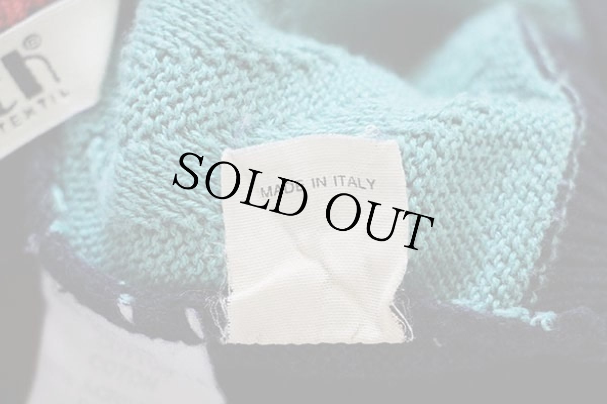 画像5: 90s イタリア製 bosch 編み柄 パネル切り替え コットン×アクリルニット セーター 44 (5)