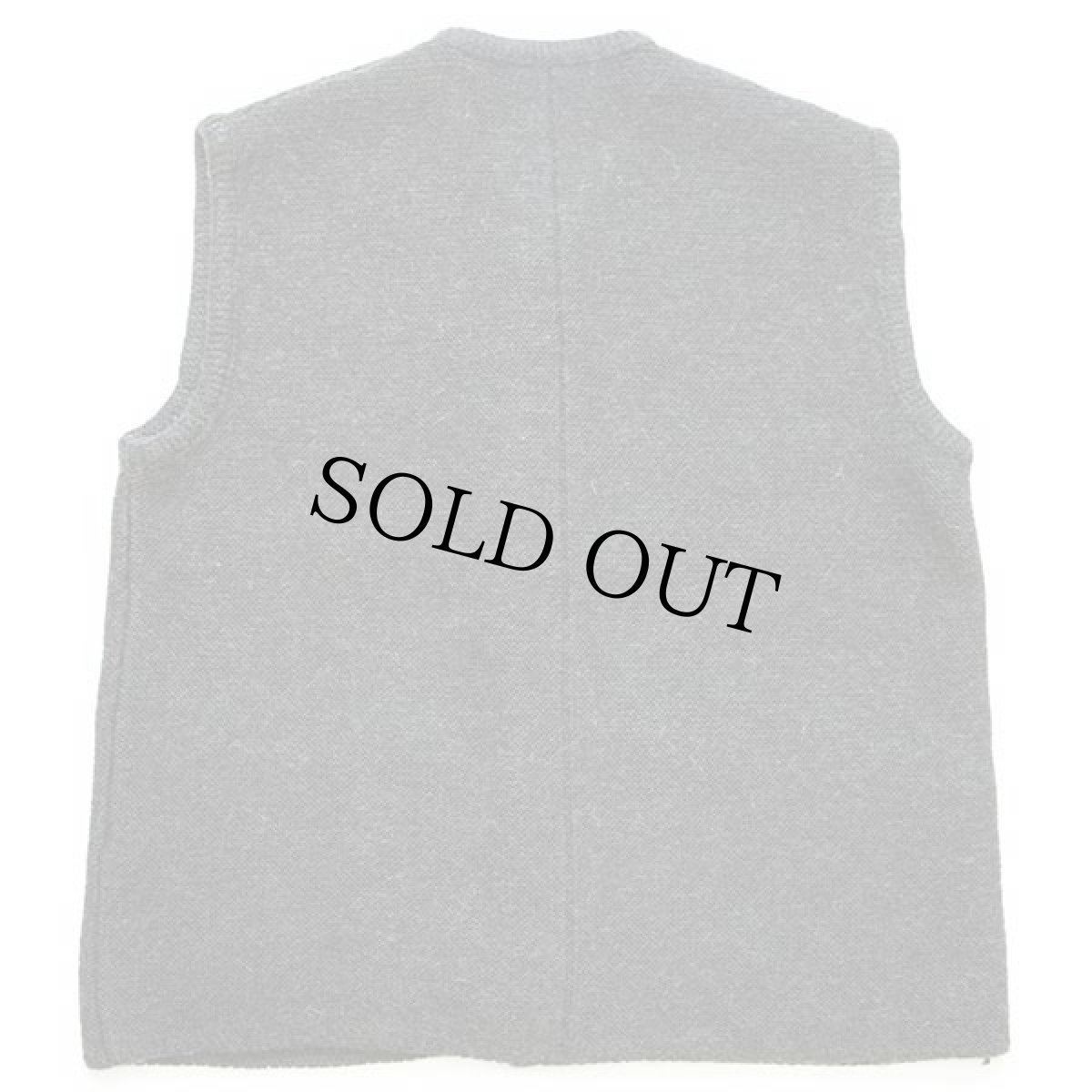 画像2: EU製 Grachten 鹿角ボタン ノーカラー チロリアン ウールニット ベスト カーディガン グリーン 50 (2)