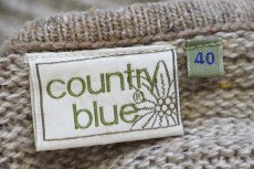 画像4: country blue 花柄 ノーカラー アクリル×ウールニット ベスト ベージュ ミックス 40 (4)