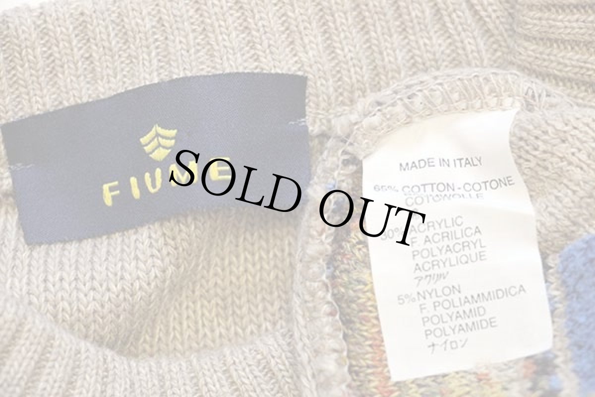 画像4: イタリア製 FIUME 編み柄 コットン×アクリルニット セーター (4)