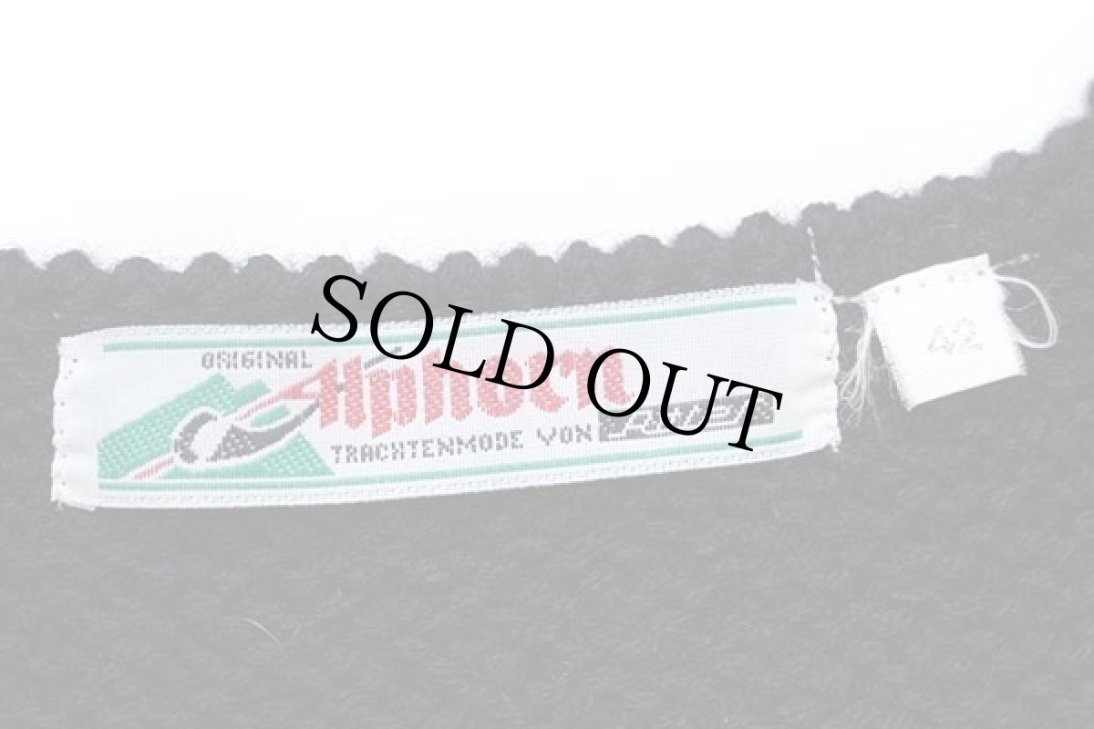 画像4: 90s Alphorn ヒツジ フラワー 刺繍 ローゲージ ウールニット ベスト ブラック 42 (4)