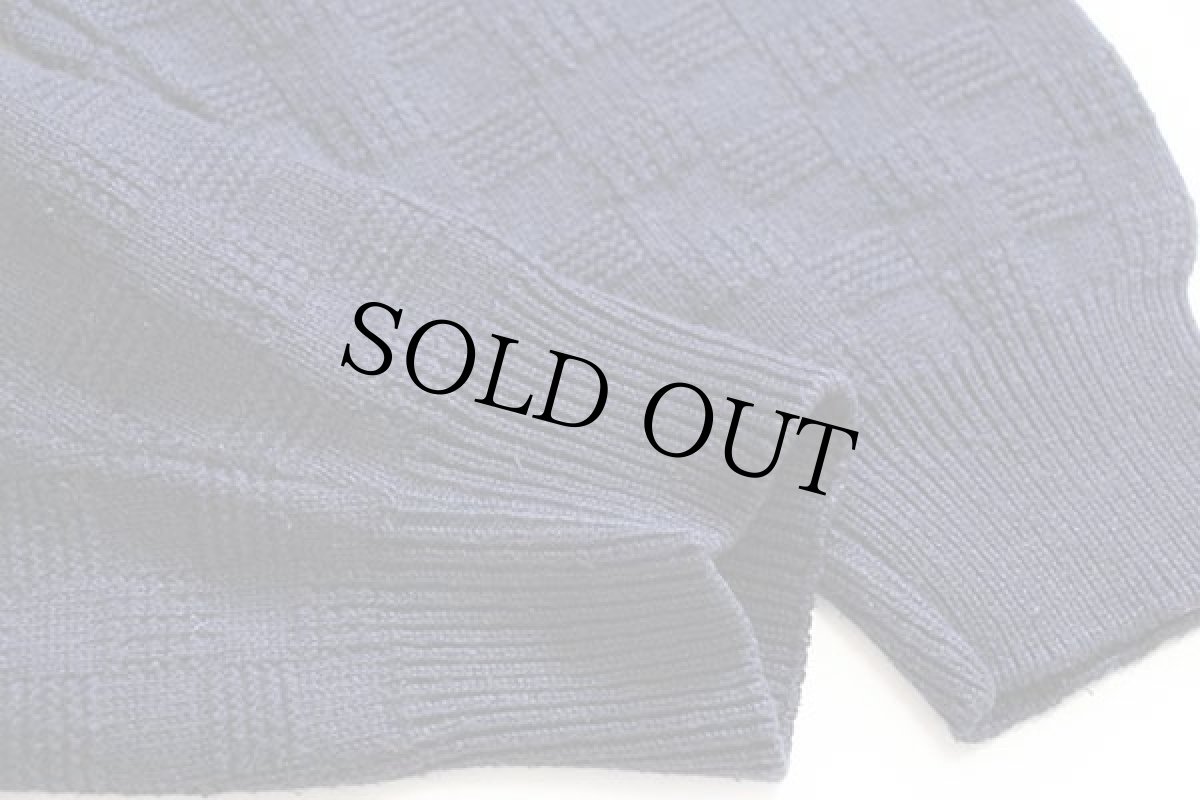 画像7: 90s イタリア製 bosch 編み柄 パネル切り替え コットン×アクリルニット セーター 44 (7)