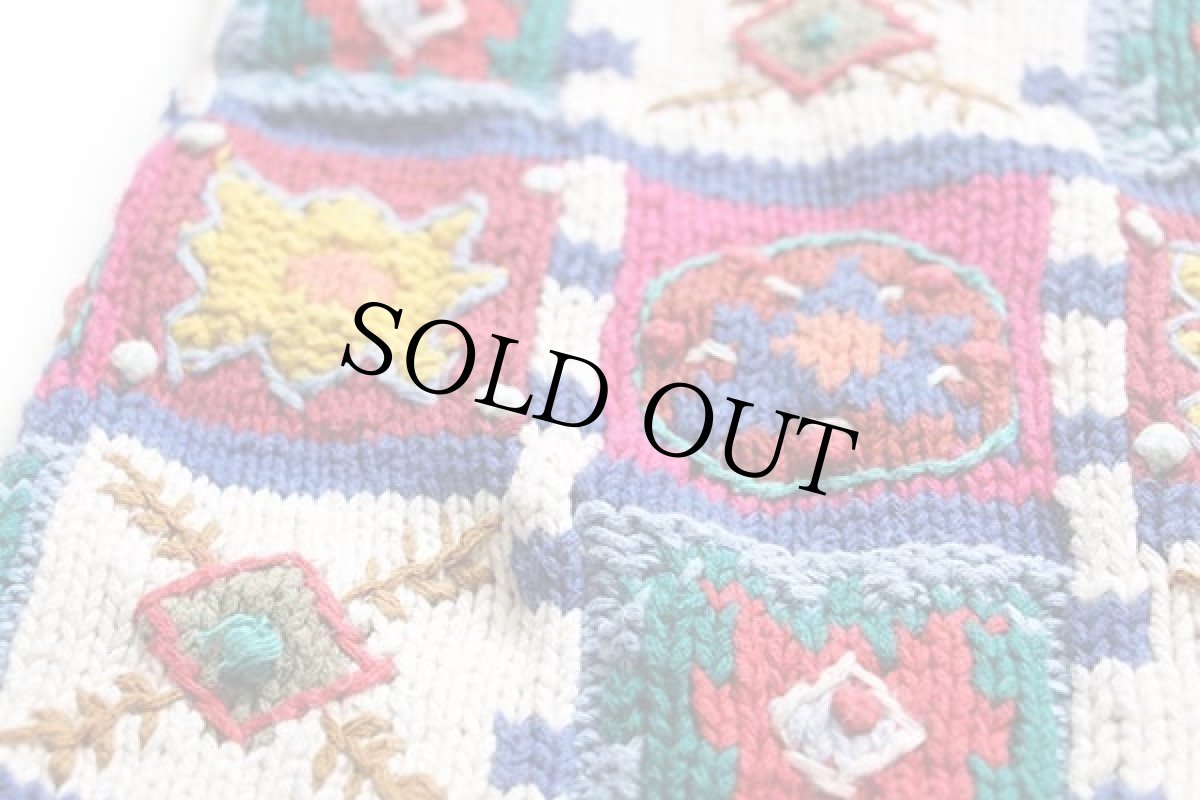 画像5: 90s BENETTONベネトン パネル切り替え ラミー×コットンニット セーター M (5)