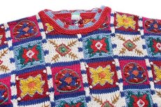 画像3: 90s BENETTONベネトン パネル切り替え ラミー×コットンニット セーター M (3)