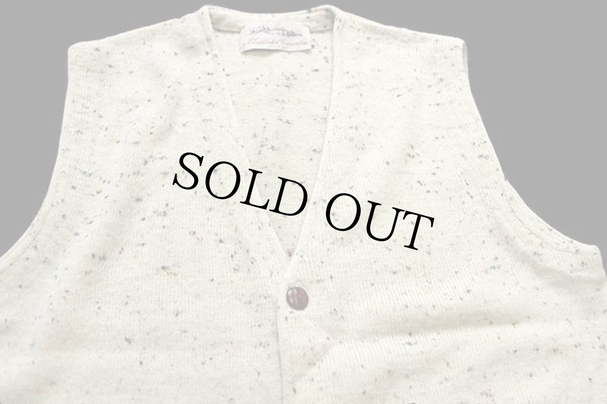 画像3: 80s イタリア製 Maglie del Casentino ネップ入り アクリル×ウールニット ベスト カーディガン ナチュラル 50 (3)