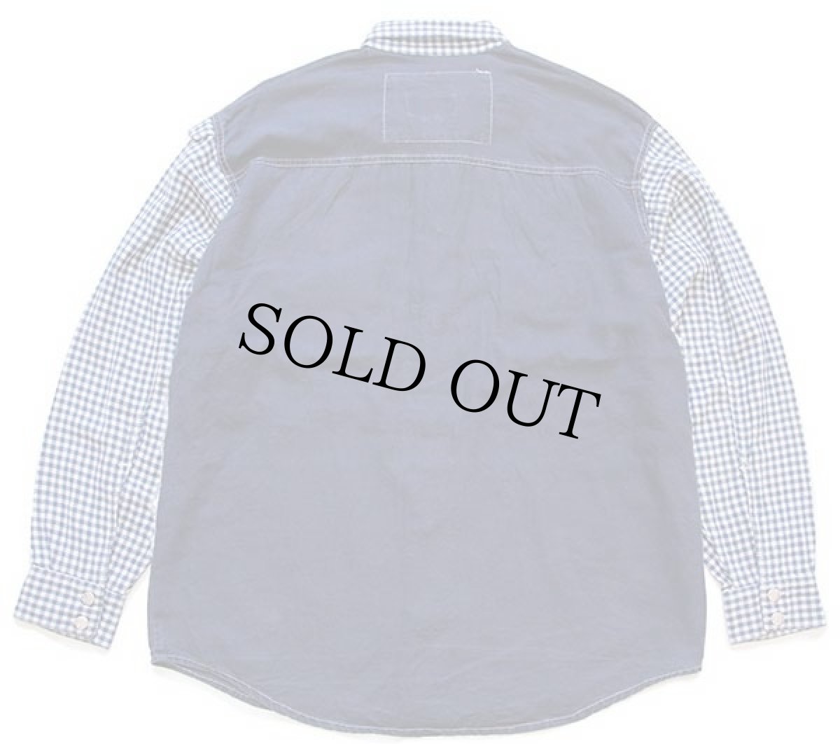 画像2: 90s イタリア製 FRANK BARACCA ギンガムチェック×無地 切り替え コットンシャツ (2)