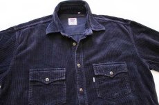 画像3: 90s イタリア製 Levi'sリーバイス コットン 太畝 コーデュロイシャツ 紺 L★ユーロ (3)