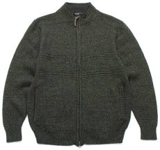画像1: PENDLETONペンドルトン ハイネック シェットランドウール ドライバーズニット フルジップ セーター ミックス M (1)