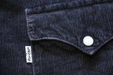 画像5: 90s Levi'sリーバイス コットン コーデュロイ ウエスタンシャツ 黒 L★ユーロ (5)