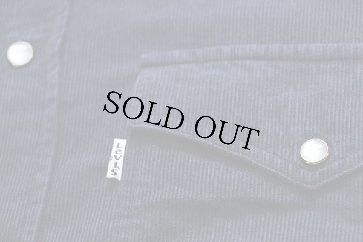 画像4: 90s イタリア製 Levi'sリーバイス コットン コーデュロイ ウエスタンシャツ 紺 M★ユーロ (4)