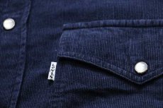 画像4: 90s イタリア製 Levi'sリーバイス コットン コーデュロイ ウエスタンシャツ 紺 M★ユーロ (4)