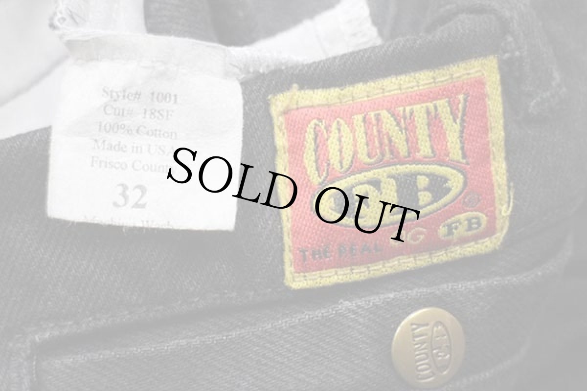 画像6: 90s USA製 FB COUNTY ブラックデニム ワークパンツ (6)