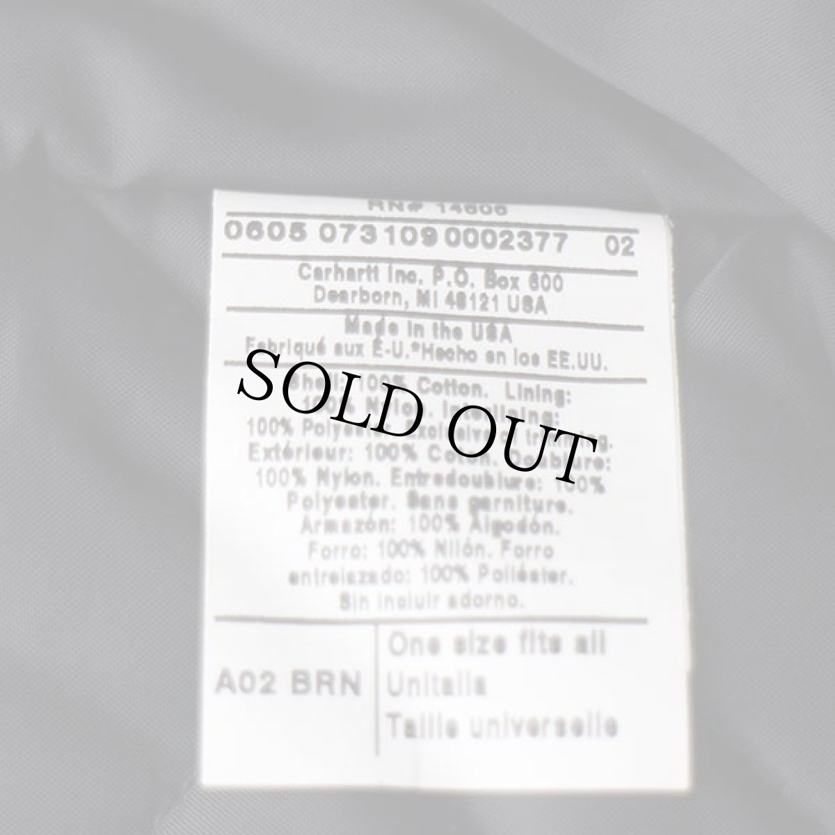 画像6: デッドストック★00s USA製 carharttカーハート ARCTIC HOOD キルティングライナー ダックフード 茶 (6)