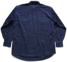 画像2: 90s イタリア製 Levi'sリーバイス コットン コーデュロイ ウエスタンシャツ 紺 M★ユーロ (2)