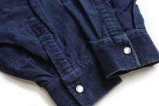 画像6: 90s イタリア製 Levi'sリーバイス コットン コーデュロイ ウエスタンシャツ 紺 M★ユーロ (6)