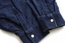 画像6: 90s イタリア製 Levi'sリーバイス コットン コーデュロイ ウエスタンシャツ 紺 M★ユーロ (6)