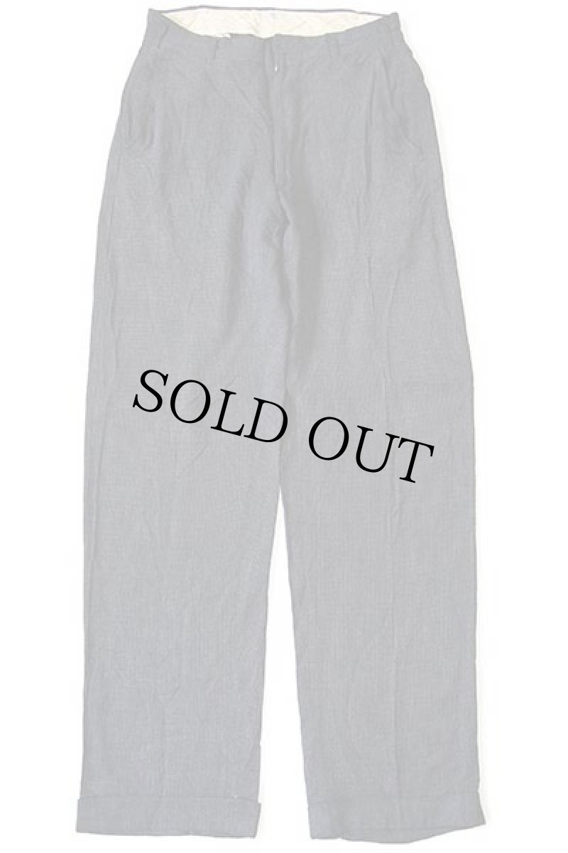 画像2: 50s UNKNOWN チェック スラックス レーヨンパンツ 黒×グレー w28 (2)