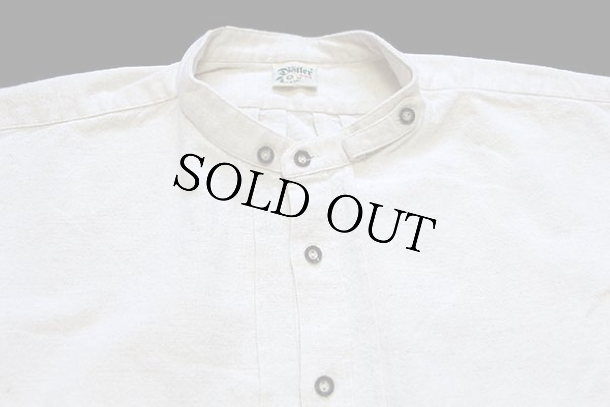 画像3: Distler 刺繍入り バンドカラー プルオーバー チロリアン コットン×リネンシャツ ナチュラル XXL★特大 (3)