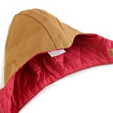 画像3: 90s USA製 carharttカーハート HARD HAT LINER キルティングライナー ダック ライナーフード 茶 (3)