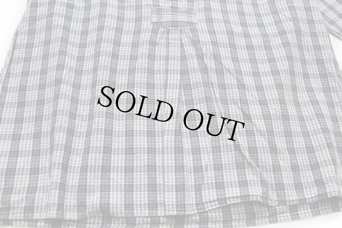 画像5: Distler チェック バンドカラー プルオーバー チロリアン コットンシャツ L (5)