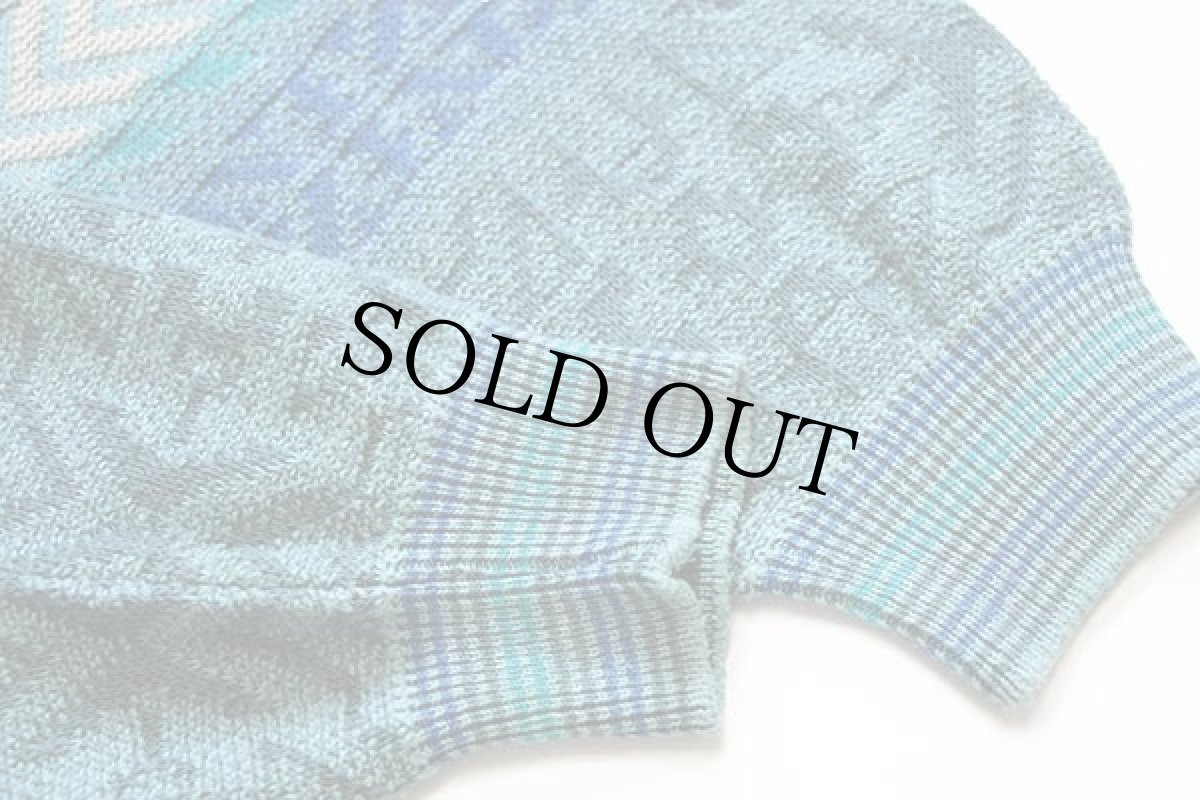 画像6: 90s イタリア製 cacharel 編み柄 コットン×アクリルニット カーディガン 50 (6)