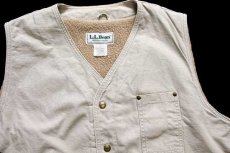 画像3: 90s L.L.Bean フリースライナー コットン キャンバスベスト ベージュ (3)