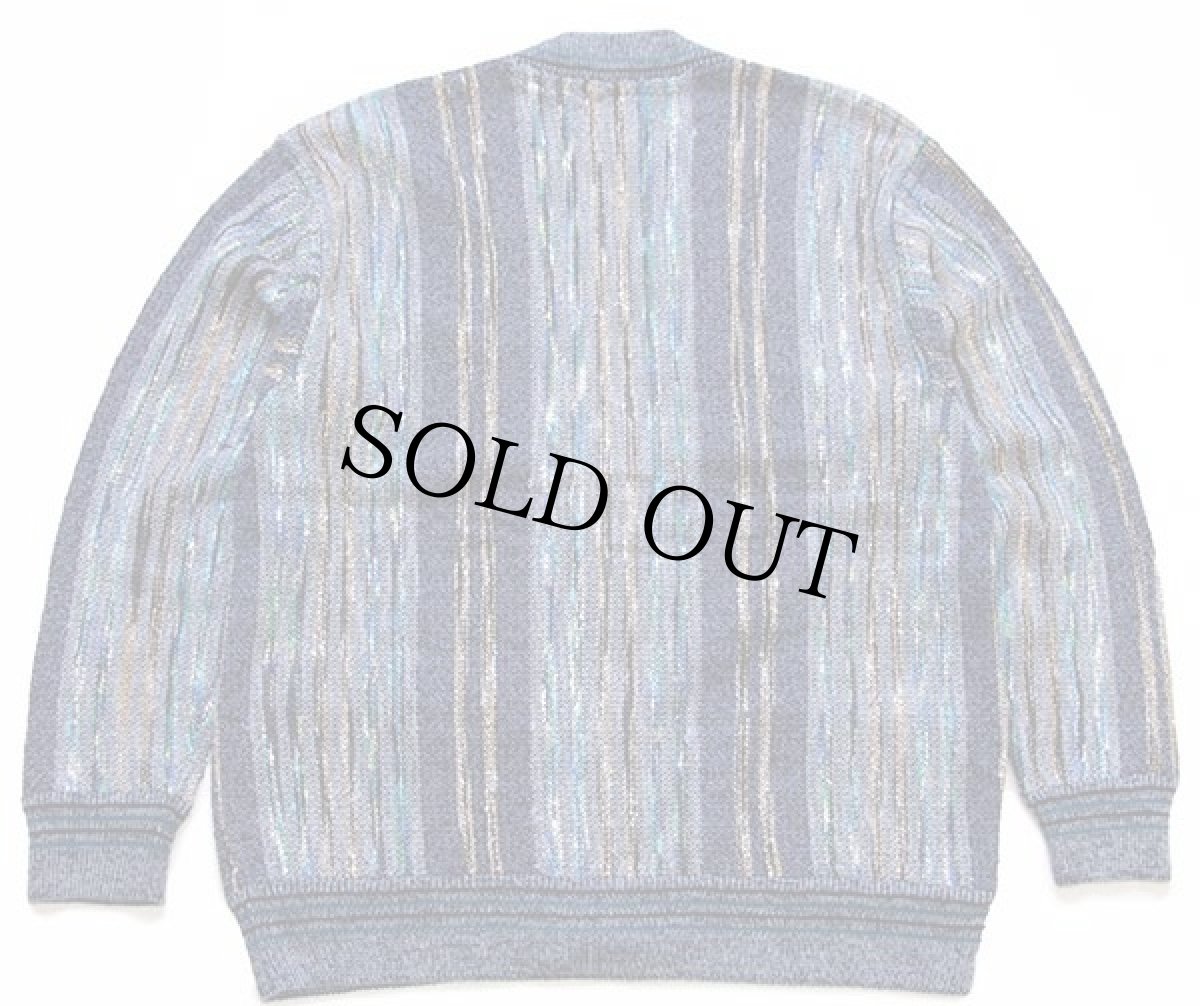 画像2: 90s イタリア製 ROYAL NAVY CORPS 編み柄 コットン×アクリルニット カーディガン 48 (2)