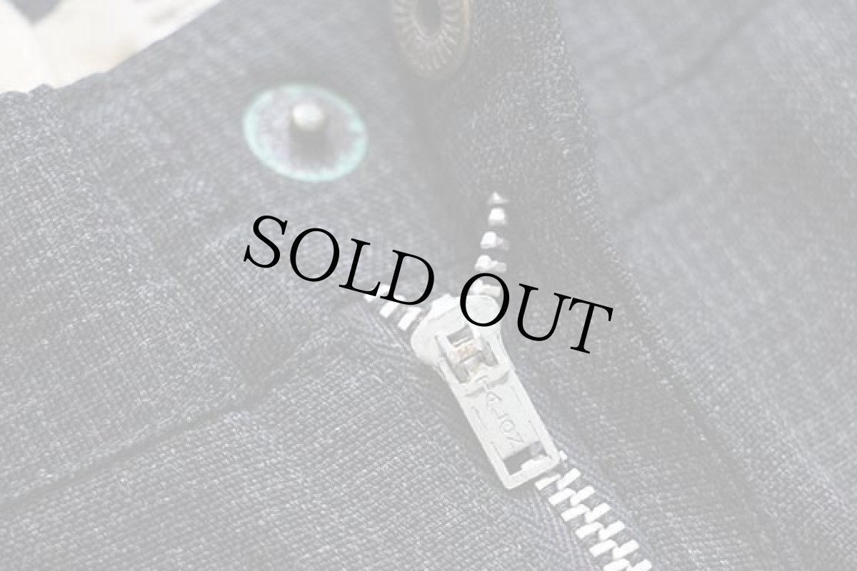 画像5: 50s UNKNOWN チェック スラックス レーヨンパンツ 黒×グレー w28 (5)