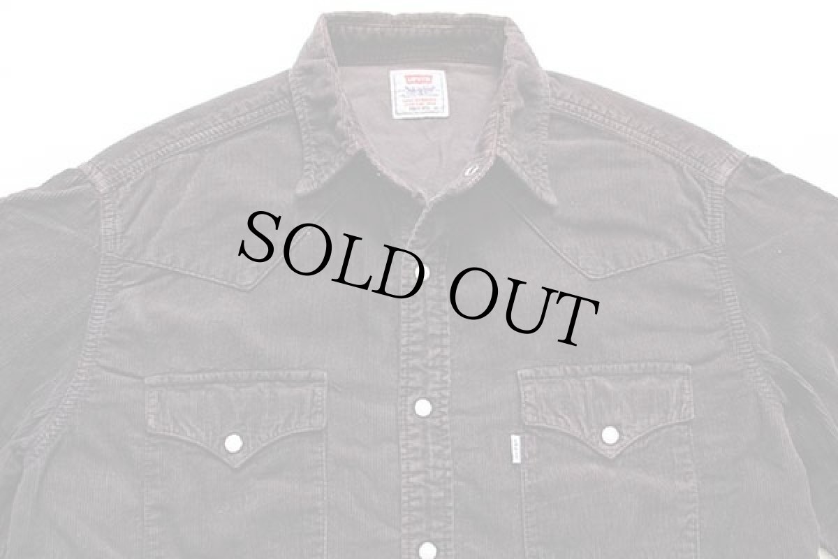 画像3: 90s Levi'sリーバイス コットン コーデュロイ ウエスタンシャツ 焦げ茶 M★ユーロ (3)