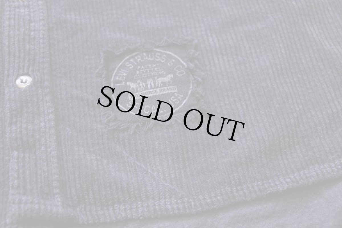 画像6: 90s イタリア製 Levi'sリーバイス コットン 太畝 コーデュロイシャツ 紺 L★ユーロ (6)