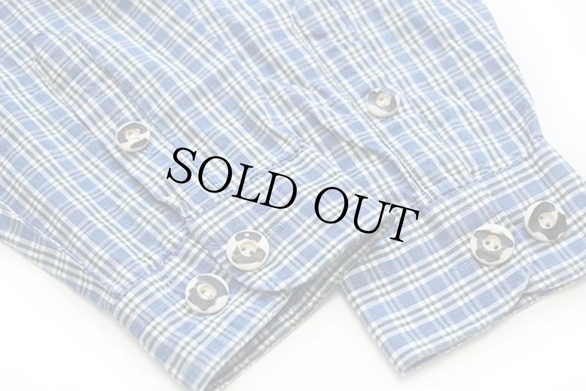 画像6: GENIUS Country house style チェック チロリアン コットンシャツ 41/42 (6)