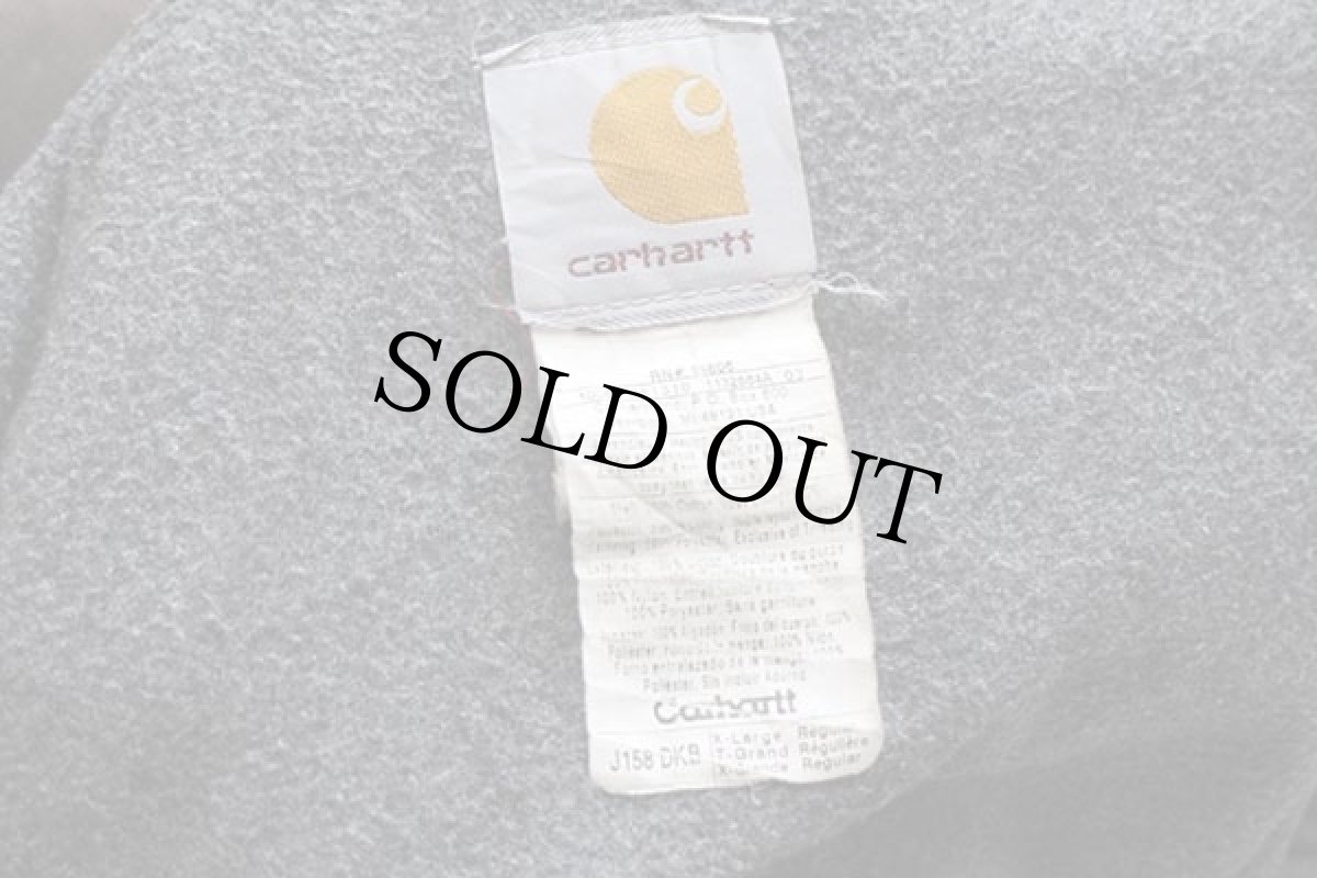 画像4: 00s メキシコ製 carharttカーハート フリースライナー ダック地 アクティブジャケット パーカー ボロ 焦げ茶 フェード XL (4)