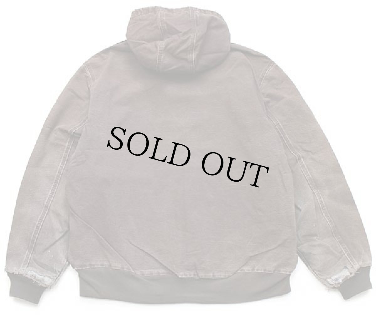 画像2: 00s メキシコ製 carharttカーハート フリースライナー ダック地 アクティブジャケット パーカー ボロ 焦げ茶 フェード XL (2)