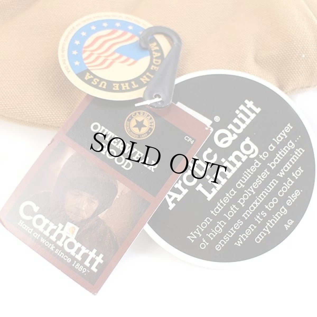 画像5: デッドストック★00s USA製 carharttカーハート ARCTIC HOOD キルティングライナー ダックフード 茶 (5)