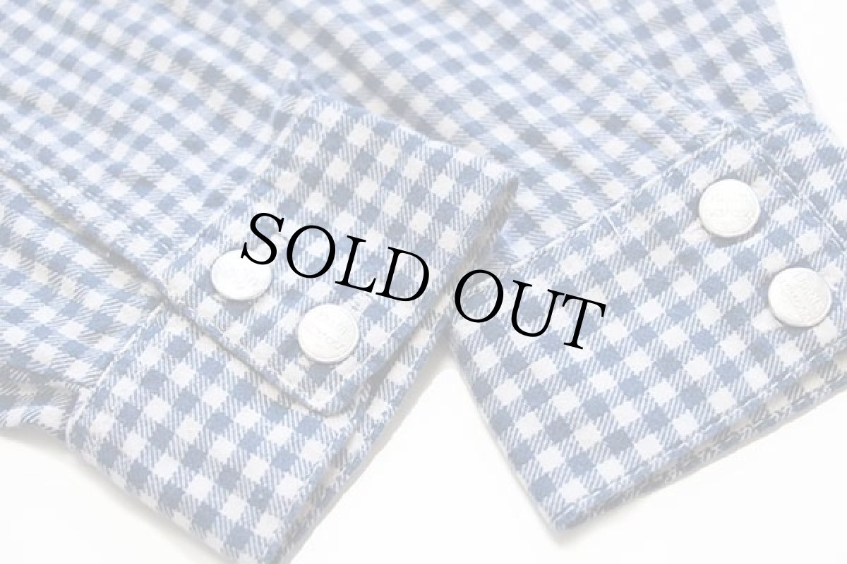 画像6: 90s イタリア製 FRANK BARACCA ギンガムチェック×無地 切り替え コットンシャツ (6)