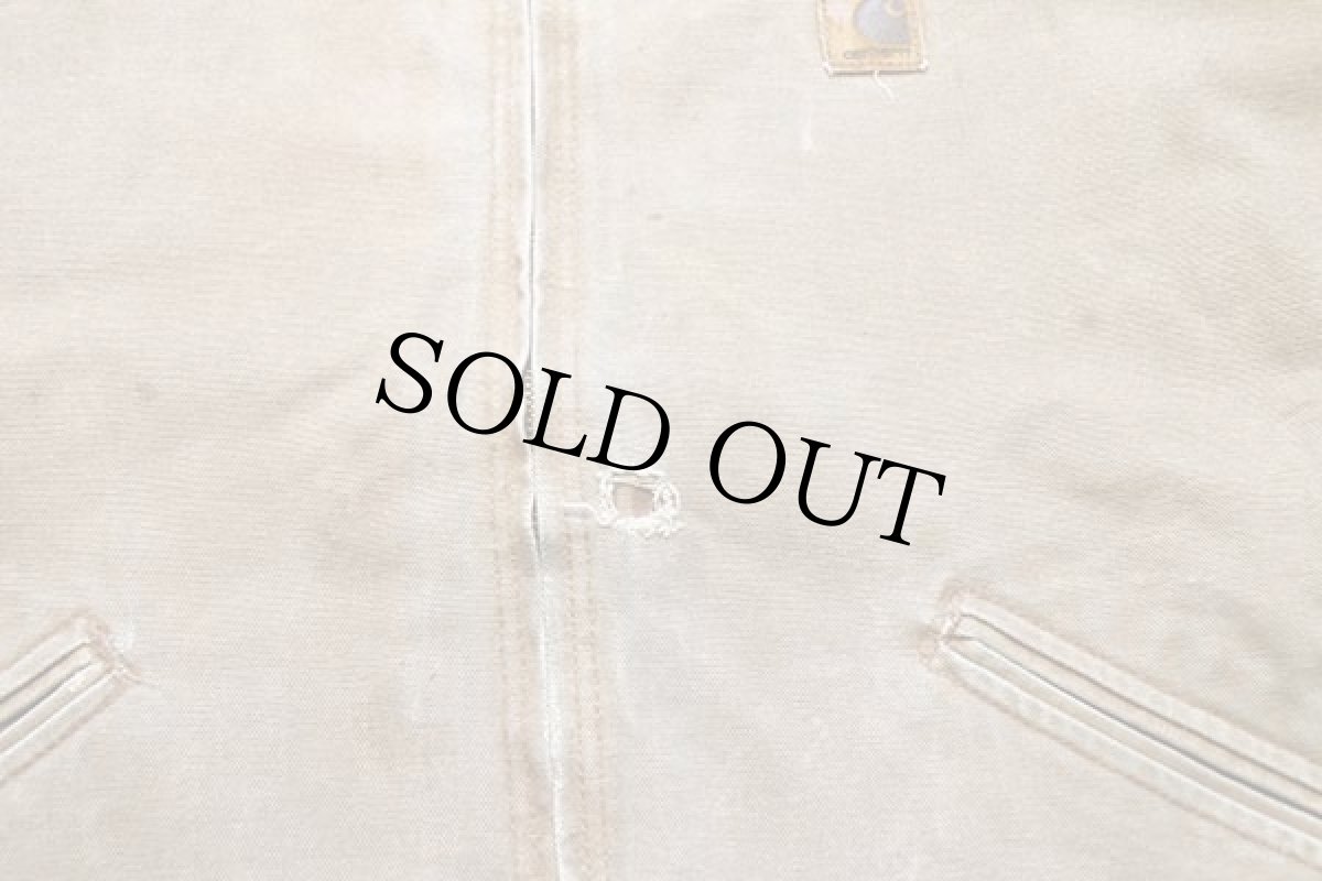 画像7: 00s メキシコ製 carharttカーハート シェルパラインド サンドストーン ダック地 シエラジャケット ボロ 茶 XL (7)