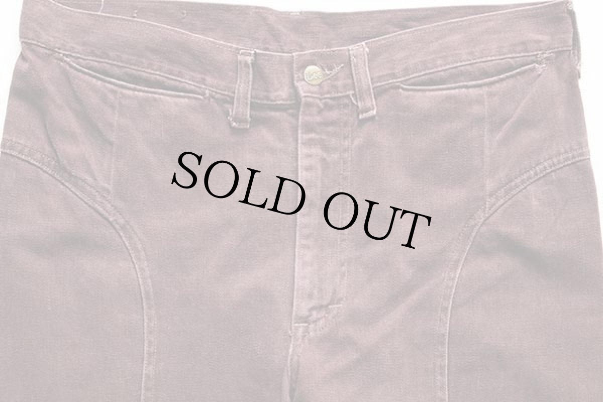 画像4: 70s USA製 Leeリー フレア モールスキンパンツ ココア w36★ベルボトム (4)