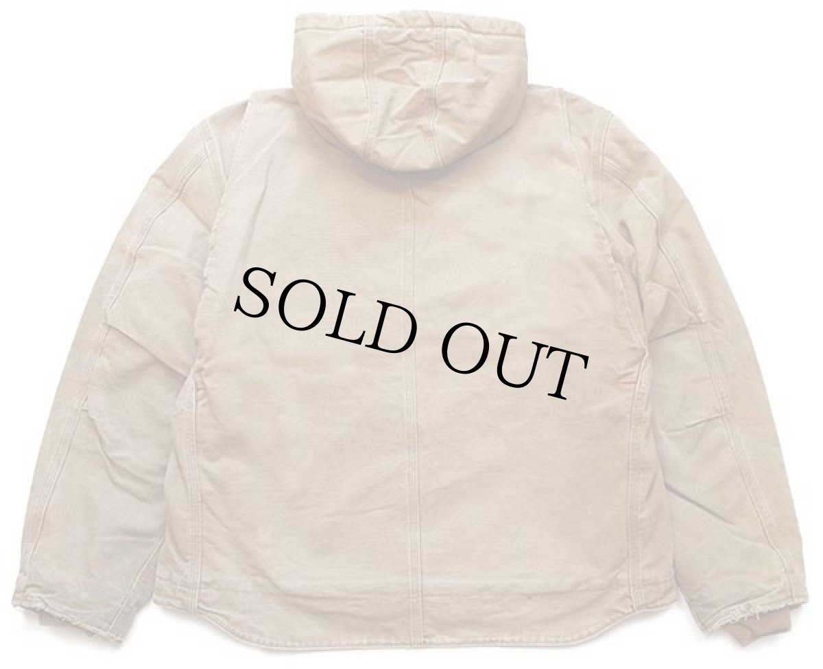 画像2: 00s メキシコ製 carharttカーハート シェルパラインド サンドストーン ダック地 シエラジャケット ボロ 茶 XL (2)