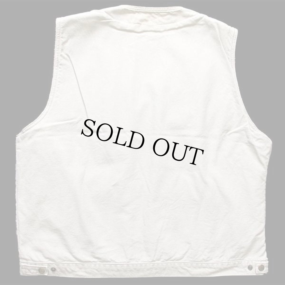 画像2: 90s L.L.Bean フリースライナー コットン キャンバスベスト ベージュ (2)