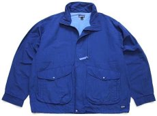 画像1: 90s patagoniaパタゴニア Baggies Jacket コットン×ナイロン バギーズジャケット 青紺 L (1)