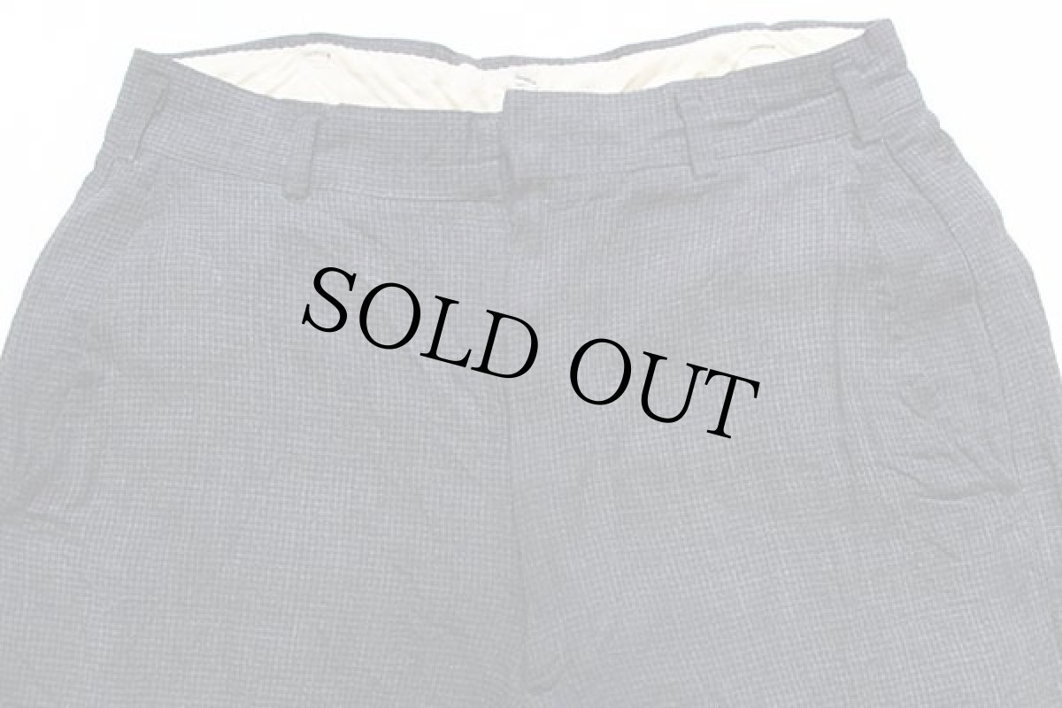 画像4: 50s UNKNOWN チェック スラックス レーヨンパンツ 黒×グレー w28 (4)