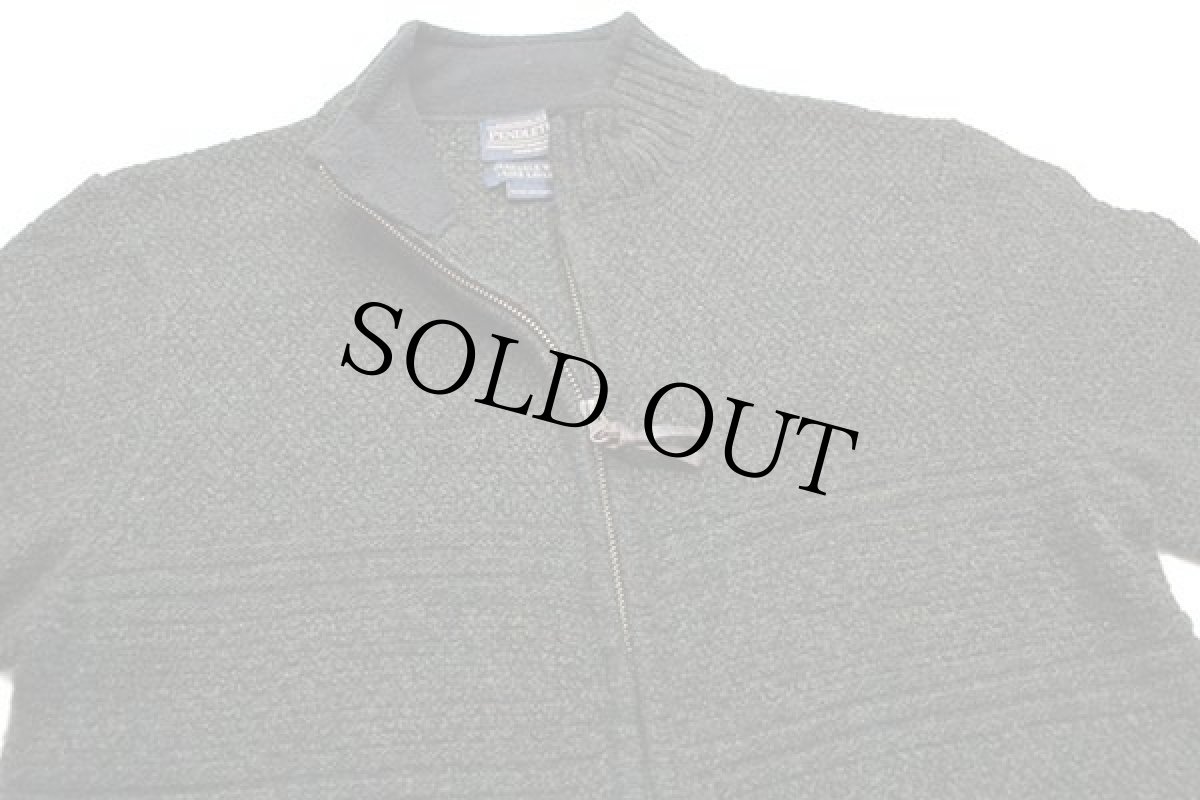 画像3: PENDLETONペンドルトン ハイネック シェットランドウール ドライバーズニット フルジップ セーター ミックス M (3)