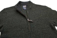 画像3: PENDLETONペンドルトン ハイネック シェットランドウール ドライバーズニット フルジップ セーター ミックス M (3)
